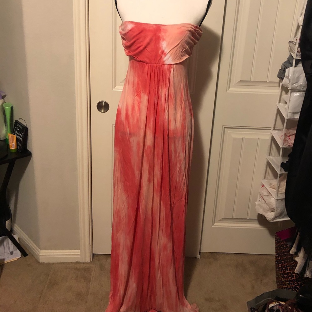 Pink Tube Top Tie Die Dress